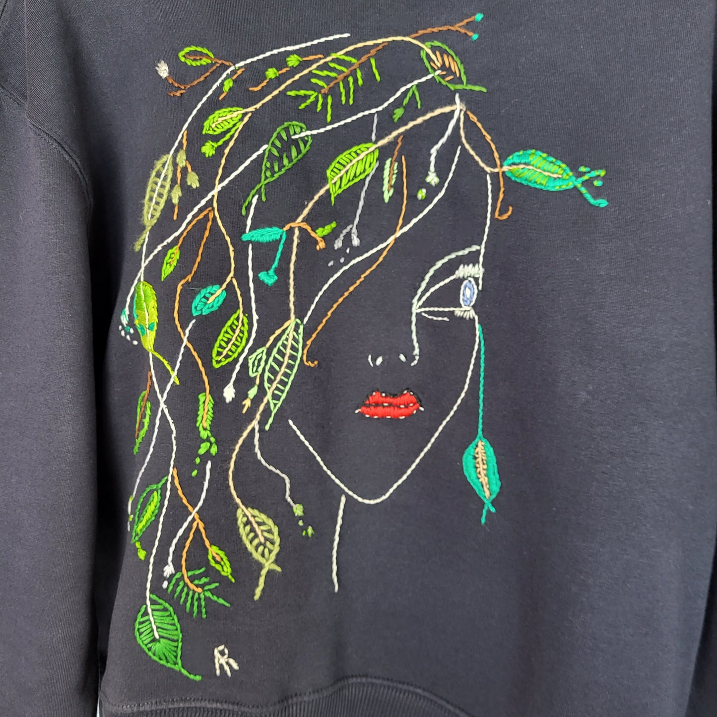Anne-Marie Roth - Serie: Naturwesen - Organic Black Pullover S - Unique Artwear