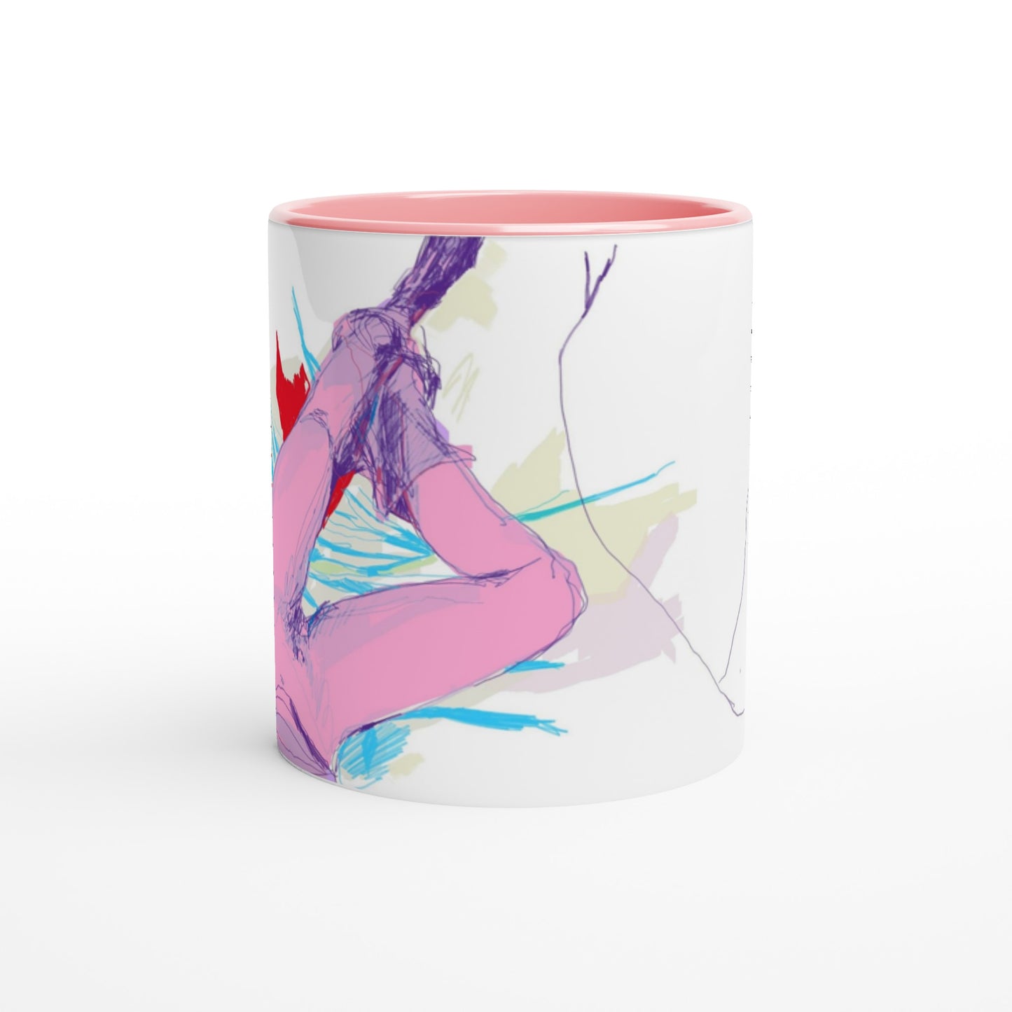 CANDY HI - Purple Legs - White 11oz Ceramic Mug with Color Inside