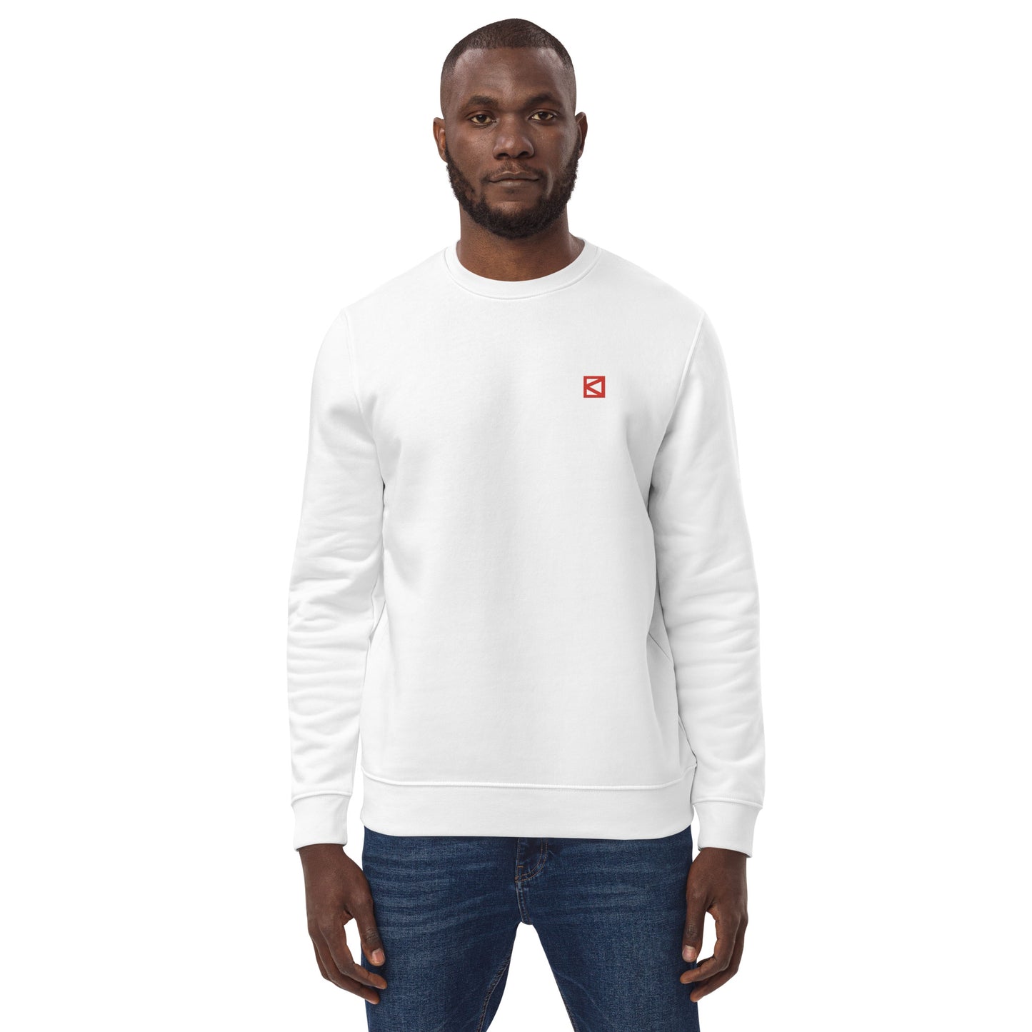 bd Stich Logo - Red - baobabwod artwear - Unisex Heavyweight Essential Eco Sweatshirt