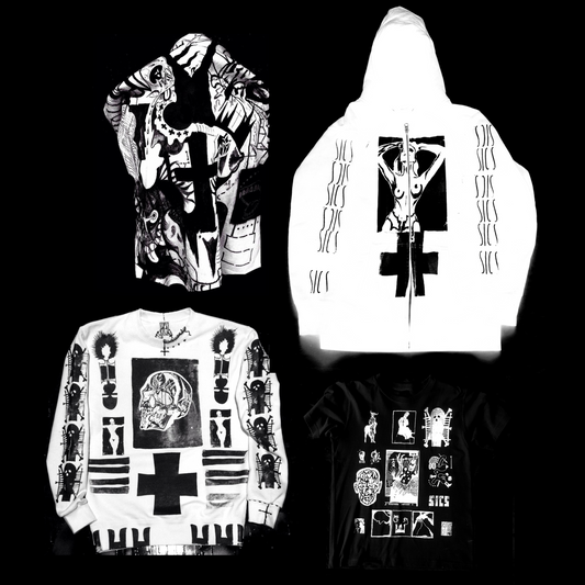 SICS, SECRET IMAGINE CITY SOUTH SAND STREET, Tokyo Artist, Japanese Artist, Fashion, Designer Clothing, Luxury Artwear, Hoodie, Sweater, T-Shirt, Black and White Design, Tattoo, Ink, High Contrast, Tokyo Model, Berlin Label, Rare Unique Fashion, baobabwod