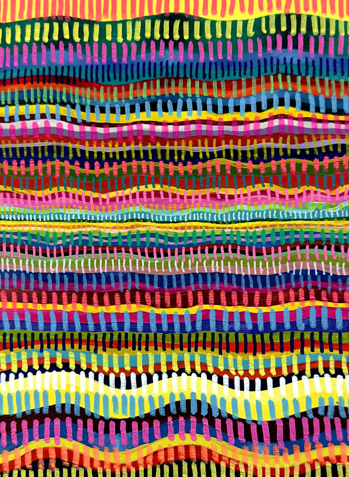 Colorful Painting, waves and lines, B. BATTERN Berlin artist, painter.