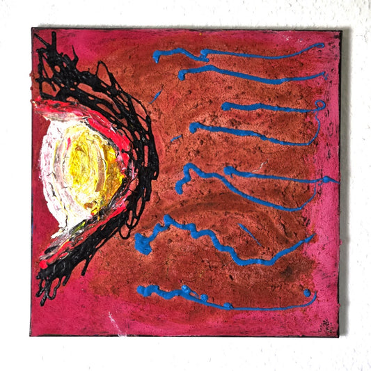 TAT 88 - 兆し (Emergence), baobabwod, 01 Exhibition, Artwork, Japanese Artist, Red Blue Painting, Black, Yellow, Original, Art Collection, baobabwod.
Created 2021 in Berlin, Studio 1001 by Hand. Crafted by hand.