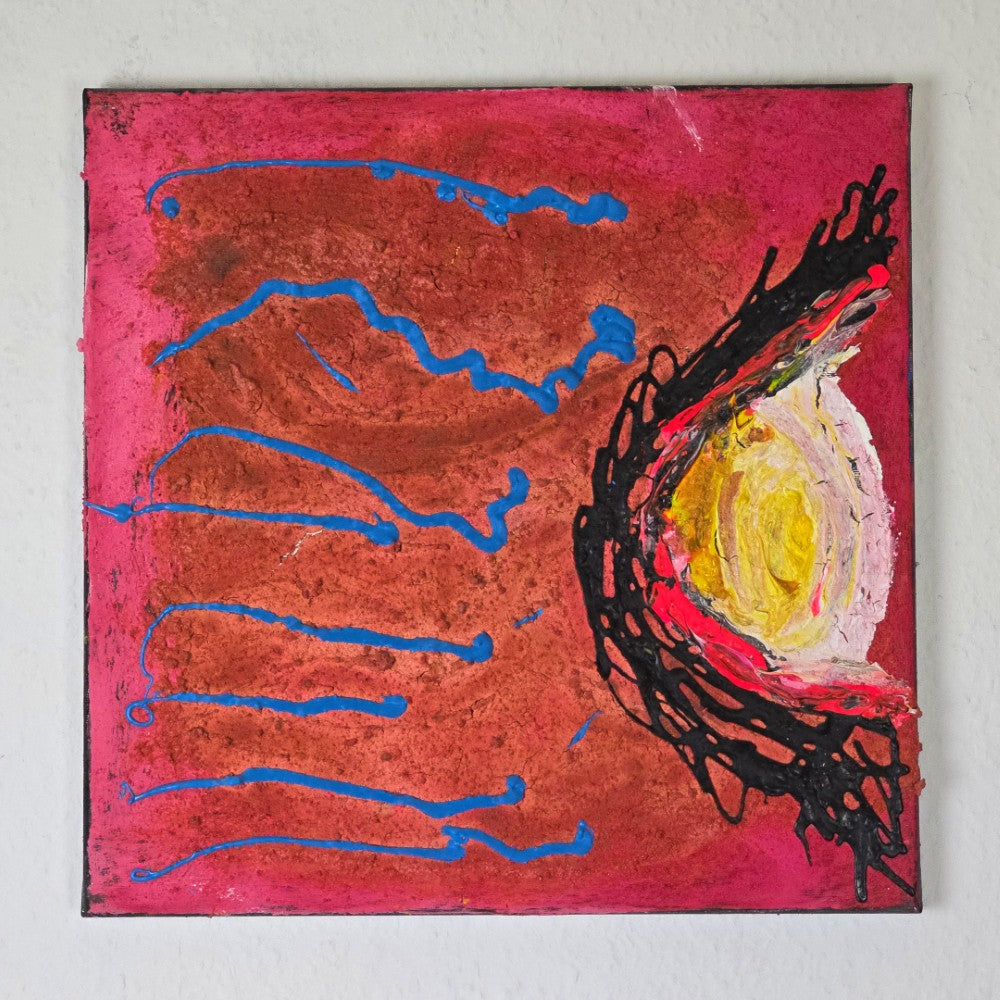 TAT 88 - 兆し (Emergence), baobabwod, Exhibition, Artwork, Japanese Artist, Red Blue Painting, Black, Yellow, Original, Art Collection, baobabwod, 10