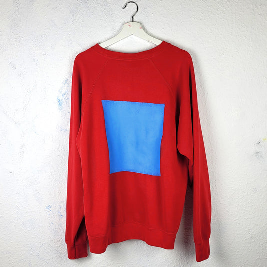 BATTERN – BAOBABWOD CLASSIC 2023, RED Pullover XL, Turkis Square, Unique Artwear
